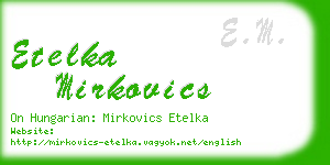 etelka mirkovics business card